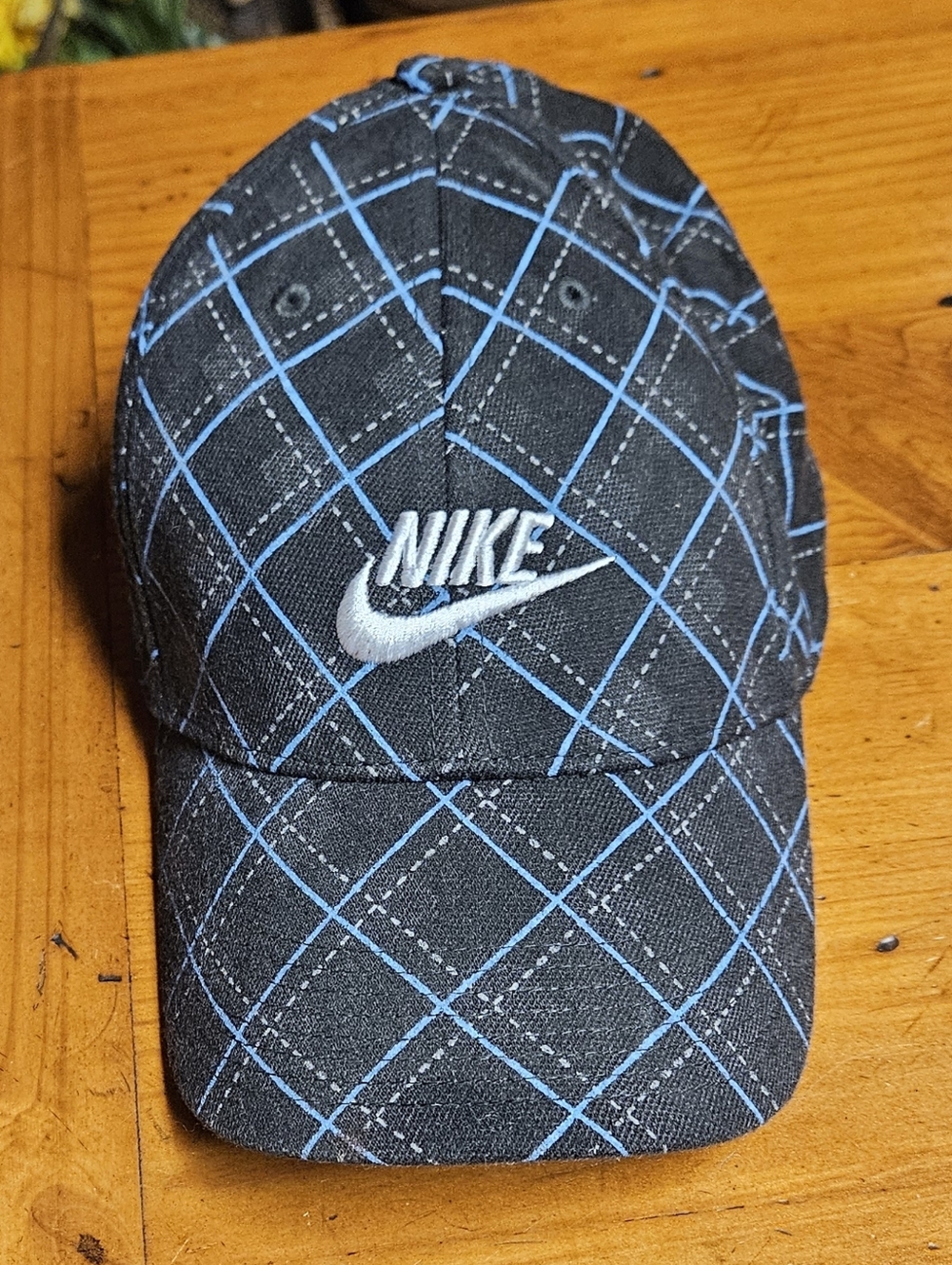 Nike Black & Blue Plaid Baseball Cap
